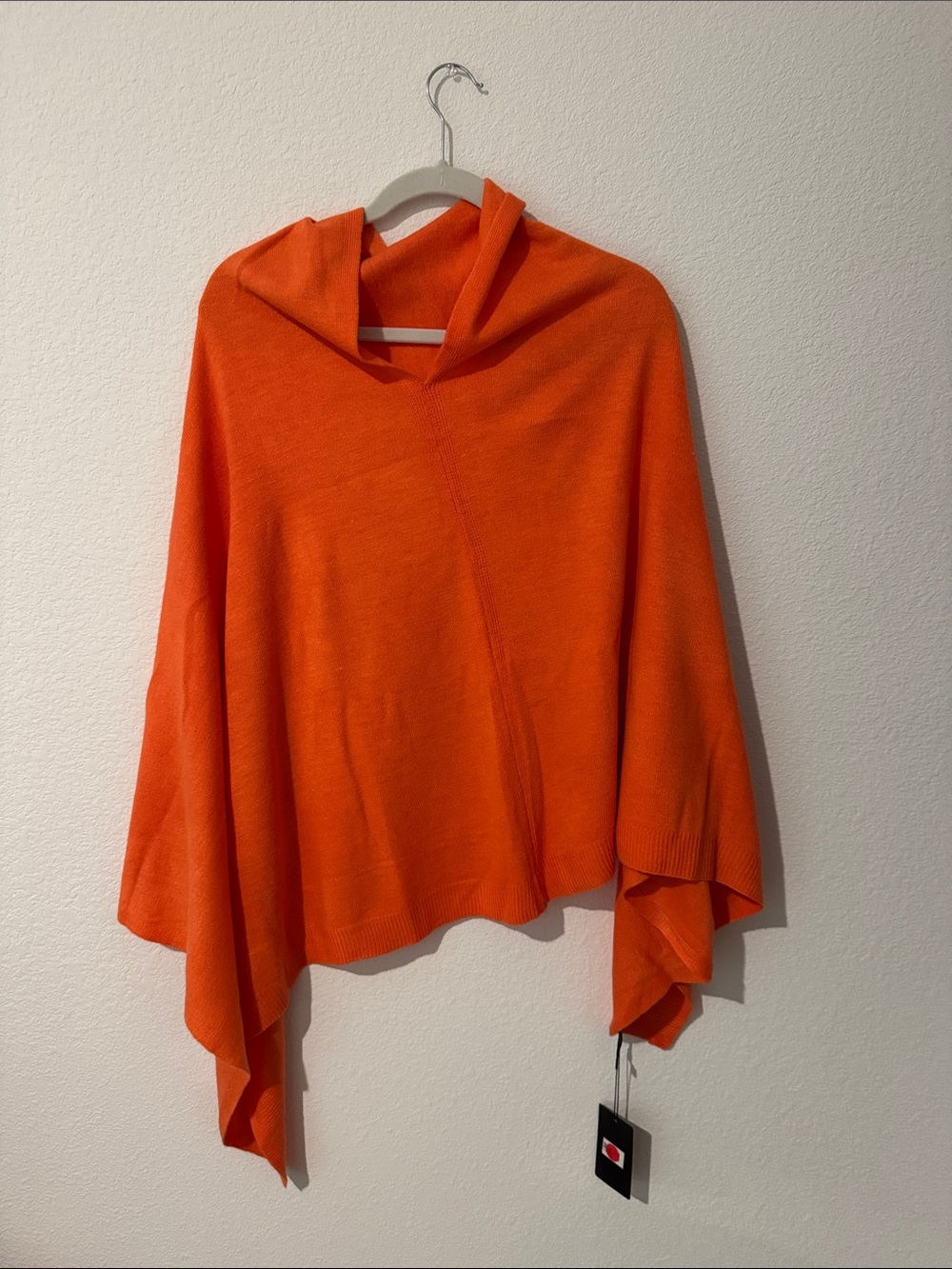 Magic Bright Orange Hooded Poncho Sweater